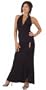 Stylish Sophisticated Fashionable Classic Evening Dress with Chained Hip Accent from Hot Fash Dresses - SPHINX Black