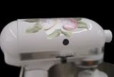 Victorian Vintage Rose Flower Single Decal Sticker cover Kit Red, pink, cream and white, designed to fit all KitchenAid stand mixers, including Professional Pro 600, Artisan, Ultra Power, 4, 5, 6 qt quart mixers, without accessory interference.