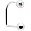 16 Gauge Surgical Steel Aurora Gem Ball Lippy Loop Labret