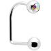 16 Gauge Surgical Steel Aurora Gem Ball Lippy Loop Labret