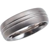 Mens Womens Comfort Fit Dura Tungsten Satin Grooved Domed Band 8.3mm Size 7, 7.5, 8, 8.5, 9, 9.5, 10, 10.5, 11, 11.5, 12, 12.5, 13