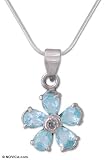 Topaz necklace, 'Forget-Me-Not' 1 W 1 L