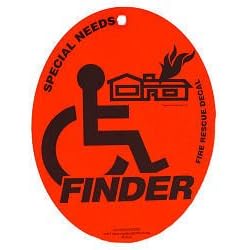Special Needs Finder Fire Rescue Decal with Suction Cup