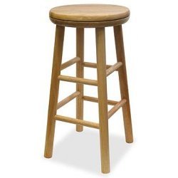 Swivel Stool, New, Set of Two (Natural) (25 H x 13 W x 13 D) by Stacks and Stacks