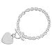 Italian Sterling Silver Medium Heart Bracelet title=