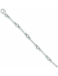 14K White Gold 8.5in Polished Fancy Bracelet 8.5 Inches