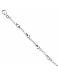 Genuine 14K White Gold 7.25In Polished Fancy Bracelet 7.5 Inches 6 Grams Of Gold 100% Satisfaction Guaranteed.