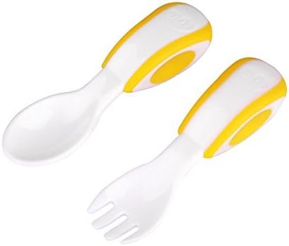 Ammul Mini Spoon and Fork Trainer Set-Yellow