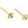 2 14K Yellow Gold Pearl Cup Earrings Settings Finding