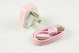 High Grade - USB Sync & Charge Cable Plus Mains plug for Apple iPhone 3G / 3Gs / 4 / 4S (All Generations) - For All Apple iPod Touch / Nano / Classic / Mini (All Generations) - COLOUR = PINK - 12 Month Warranty