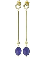 Ron Hami "Secret Blossom" Yellow Gold Tanzanite and Diamond Long Bar Drop Earrings