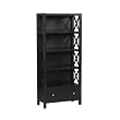 Linon Anna 5 Shelf 32" Wood Bookcase in Black