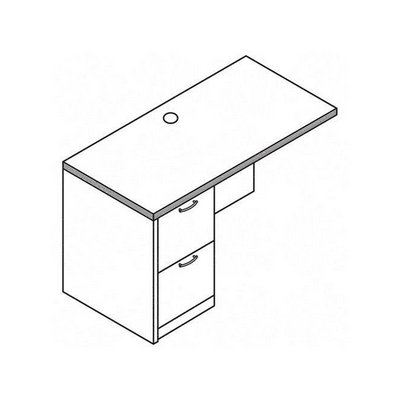 Valido 11500 Series Double Bow Top Pedestal Desk