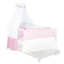 Pinolino 60389-7 - Set f&uuml;r Kinderbett, 4tlg., Vichy-Karo ros&eacute;