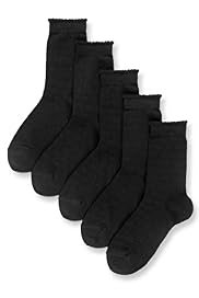 5 Pairs of Cotton Rich Heart Print Socks