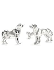 ROTENIER "Novelty" Sterling Silver Labrador and Bone Cufflinks