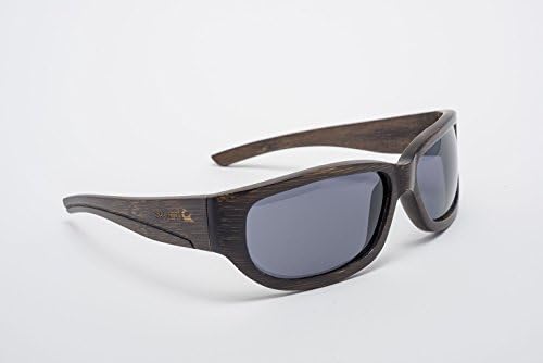 Swell Vision High Quality Sportman Bammboo Sunglass with Polarized Lensed, Waterproof, Lightweight and Floatable (Flame - Coffee Brown, Lenses - Smoke)