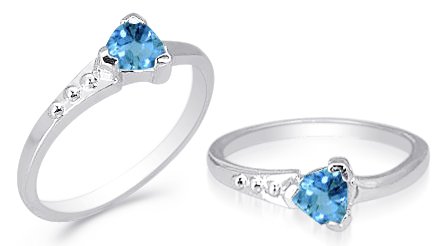 Trillion Cut London Blue Topaz Ring Sterling Silver