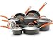 Rachael Ray Hard Anodized II Nonstick Dishwasher Safe 14-Piece Cookware Set, Orange
