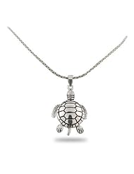 Sterling Silver Bali Chain and Turtle Necklace