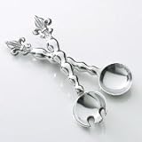 Silver Fleur de Lis Servers, S/2, Salad Thongs, Fork Spoon Serving Pieces