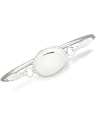 CleverSilvers Bangle With Oval Tag And Rope Edge