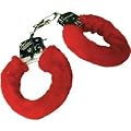 Novelty Furry Handcuffs Hand Cuffs - Red