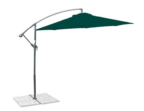Siena Garden 336854 Ampelschirm Klassik Bezug gr&uuml;n Gestell grau &Oslash; 300 cm