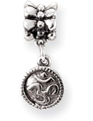 Om or AUM Charm in Silver for 3mm Charm Bracelets