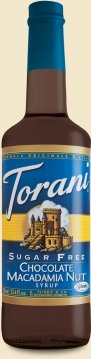 Torani Sugar Free Chocolate Macadamia Nut Syrup, 750 ml