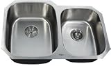 Kraus 32 inches Undermount 60/40 Double Bowl 18 gauge Stainless Steel Kitchen Sink