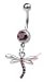 Dainty Dragonfly - Delicate & Cute Jeweled Belly Button Navel Ring Purple