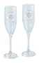 Hortense B. Hewitt Wedding Accessories, Fluted Champagne Toasting Glasses, Gold Linked at the Heart, Set of 2
