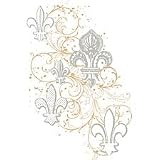 Fleur De Lis~metallic Silver Womens Scoop Neck T-Shirt