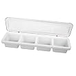 Excellante 18-1/2 by 5-1/2 by 3-Inch Single-Piece, Plastic 4 Compartment Bar Caddy with Cover