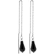 Black Jet Austrian Crystal Tear Drop Threader Earrings
