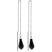 Black Jet Austrian Crystal Tear Drop Threader Earrings