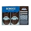 Robeez Soft Soles Classic Car Gift Set (Infant/Toddler),Brown,0-6 Months (1-2 M US Infant)