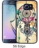 Durable and Fashionable Case Design with Watercolor Dream Catcher Art Painting Samsung Galaxy S6 Edge Black Phone Case