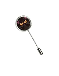 Single Detail Page Misc: Black Persian Cat Face Stick Hat Brooch Pin - Graphics and More