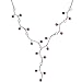 Cleopatra Style 1.25 carats total weight Round Shape Garnet Gemstone Pendant Necklace in Sterling Silver Rhodium Finish