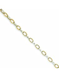 Genuine 14K Two-Tone Polished Open Link Bracelet 7.25 Inches 2 Grams Of Gold 100% Satisfaction Guaranteed.