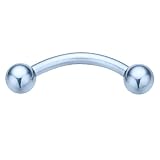 Anodized SKY BLUE Solid Titanium Eyebrow Ring