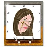 Woman Face Female Portrait Painting - 6x6 Desk Clock