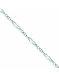 Genuine 14K White Gold Polished Fancy Link Bracelet 7.25 Inches 2 Grams Of Gold 100% Satisfaction Guaranteed.