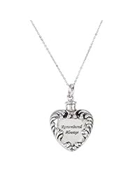 Remembered Always Ash Holder Pendant & Chain - Inspirational Blessings in Sterling Silver