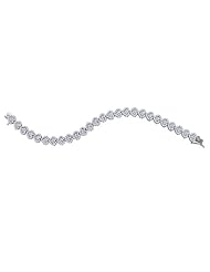 14K Yellow/White Gold 6 3/4 ct. Diamond Floral Tennis Bracelet