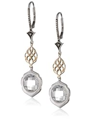 Badgley Mischka Fine Jewelry White Quartz Silver 14k Gold Drop Earrings