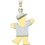 14K Two Tone Gold The Kids Diamond Boy Charm