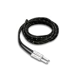 18Ft Cloth Guitar Cable Hosa 24Awg Black Gold With White Earbud Headphones